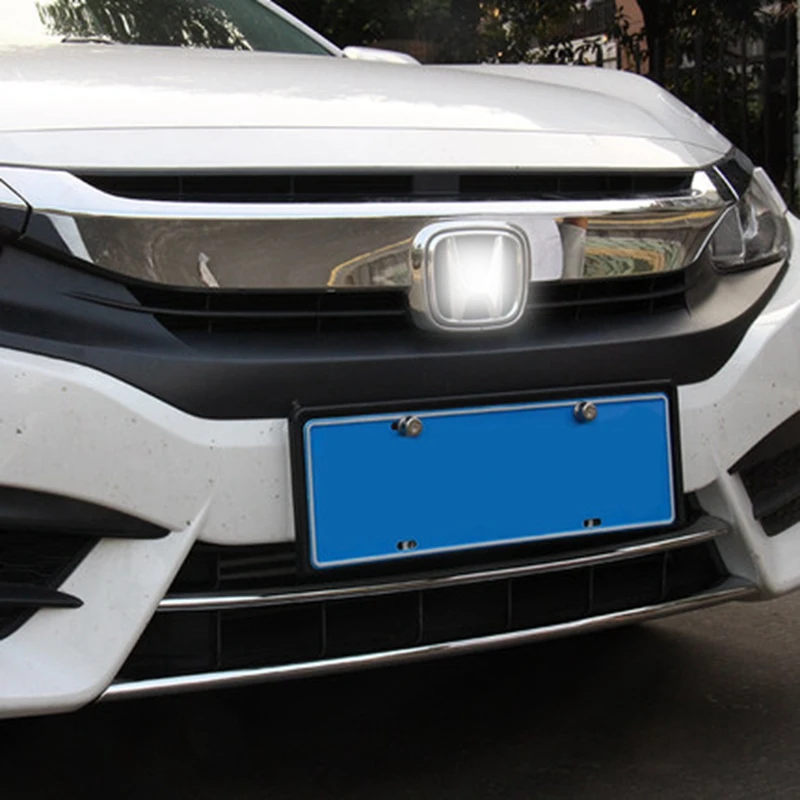 

Car Accessories For Honda Civic 10th 2016 2017 ABS Chrome Front Lower Bumper Lip Grill Cover Insert Protector Molding Trims 2Pcs