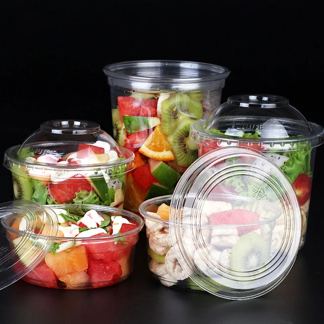 100pcs Disposable Salad Bowl Takeaway Boxes Household Dinner Tool