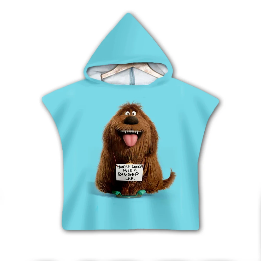 

The Secret Life of Pets Hooded baby Boys and Girls Towel Wearable Bath Towel For Kids Travel 3D print Beach Towels style-3