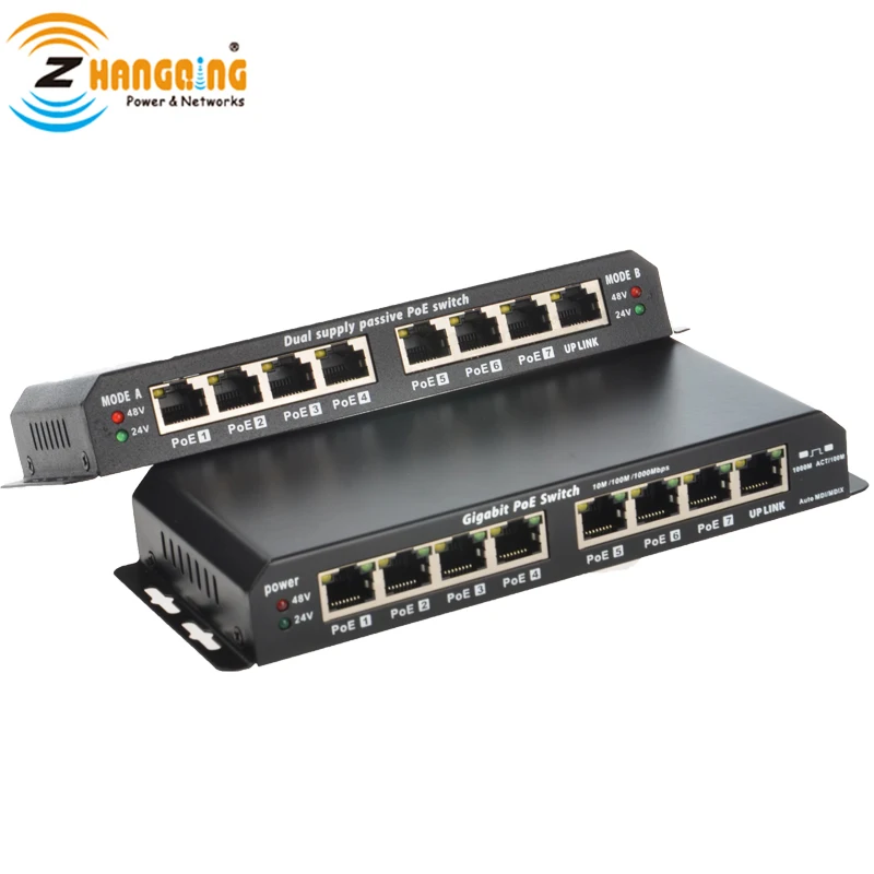 Коммутатор PoE Gigabit Power Over Ethernet 7 портов + 1 порт UPlink для IP камеры видеонаблюдения