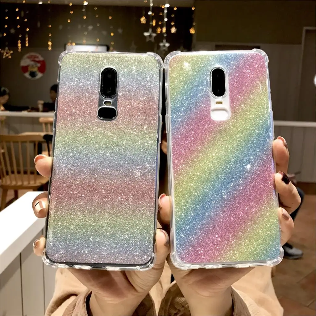 Радуга Сияет AntiShock Чехол для мобильного телефона OnePlus 6 T 5 Т-образной крышкой LG G6 G7