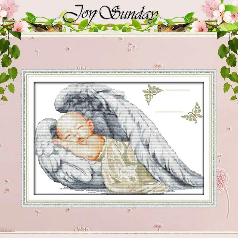 

Little Angel Birth Certificate patterns Counted Cross Stitch 11 14CT Cross Stitch cartoon Cross Stitch Kit Embroidery Needlework