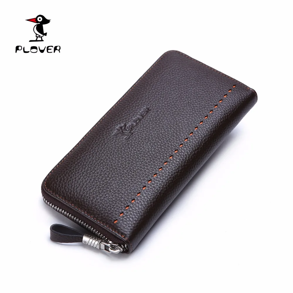 

Plover wallet, male leather, long zipper, men's fashion handbag, lychee, business cowhide, handbag, wallet.