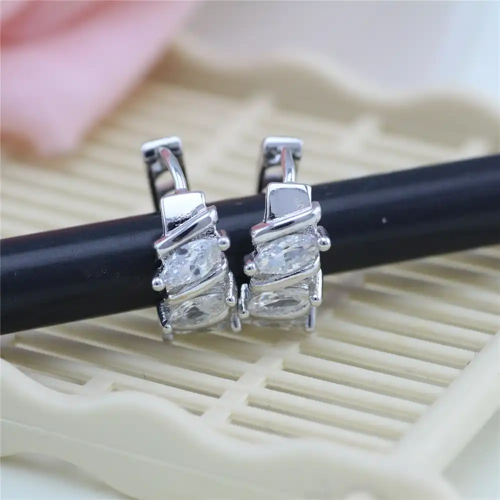 2017 Бесплатная доставка ювелирные изделия 925 стерлингового серебра с двойным рядом камней микроинкрустация циркония серебряные серьги с цирконием, серьги, женские серьги покрытые eh132