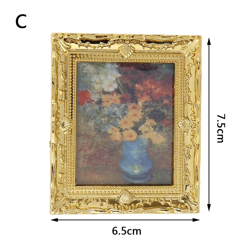 Миниатюрный 1:12 для кукольного домика, мини декоративные аксессуары, антикварная рамка Мони, картина маслом, Мона Лиза, сделай сам, деревянный кукольный домик - Цвет: 1PCS