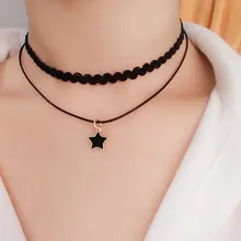 CHXINHNS простое колье-ошейник ожерелье Черная кружевная кожаная бархатная полоска женский воротник вечерние ювелирные изделия на шею очаровательные Аксессуары Чокеры