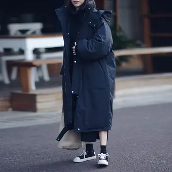 

Autumn Winter Jacket Women Warm Parka Hooded Coats Jaqueta Feminina Jacket Outerwear Thicken Oversized Winter Female Parka Q800