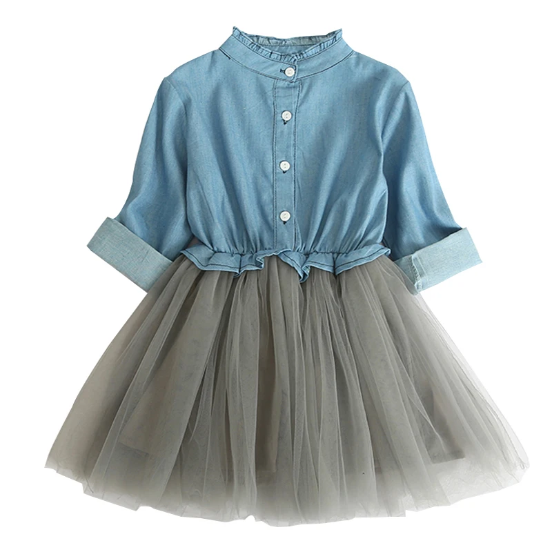 Джинсовое платье для девочек; Новая летняя детская одежда; повседневный костюм с короткими рукавами для девочек; платье принцессы с вышивкой бабочки; детская одежда