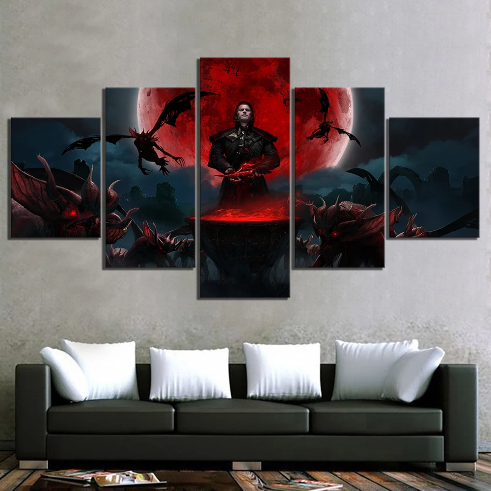 

Canvas Prints Modular Pictures 5 Pieces Gwent The Witcher Card Game Wall Artwork Cuadros Poster Home Family Decoration Paintings