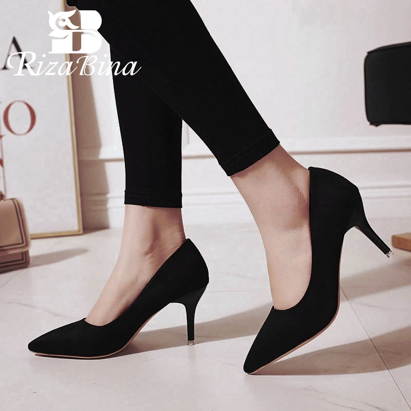 

RizaBina Woman Plus Size 34-44 Office Ladies 6 Colors Pumps Pointed Toe Wedding Party Daily High Heel Shoes Women Sexy Footwear