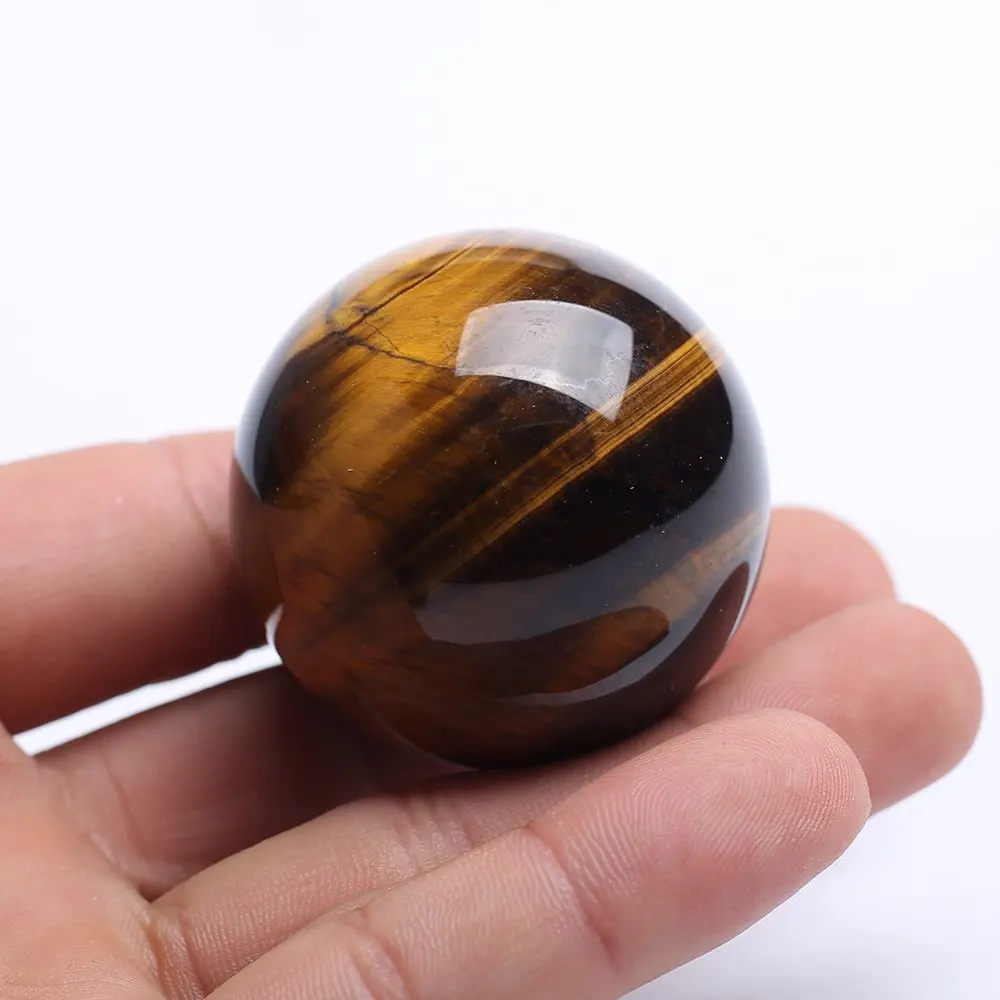 

40mm Diameter Natural Tiger Eye Gemstone Sphere Crystal Balls Feng shui Home Decor-1