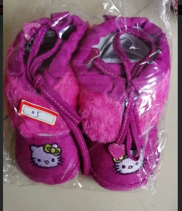 Детские сапоги; ботинки для маленьких мальчиков и девочек; зимняя теплая обувь с хлопковой подкладкой для малышей; украшение-банты на мягкой подошве