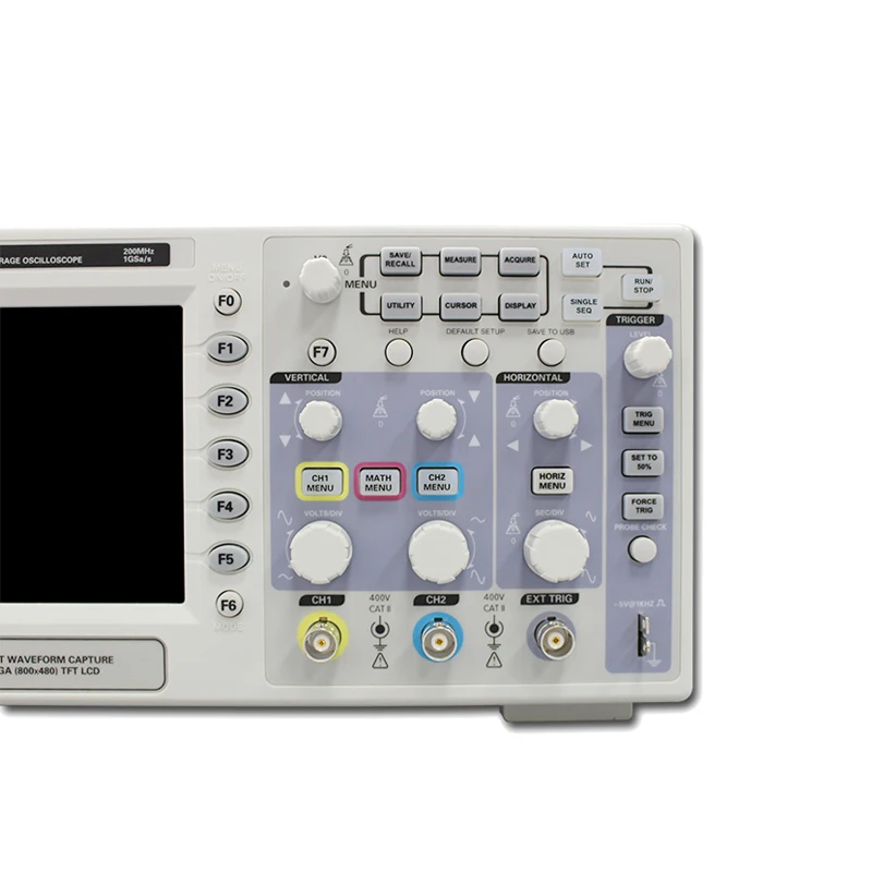 Hantek DSO5202P цифровой осциллограф USB 200 МГц 2 канала 1GSa/s 7 ''TFT LCD длина записи 40K AC110 220V