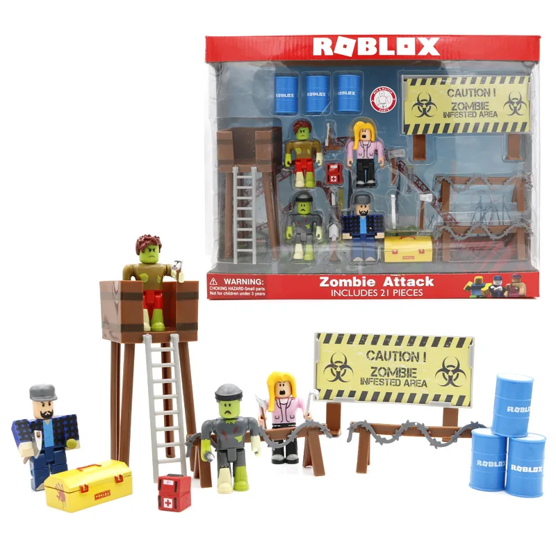 

New Roblox Game Blocks Figure Toys Jugetes Cartoon Action Figures Characters PVC Roblox-game Zombie raids Gift Toys For Children