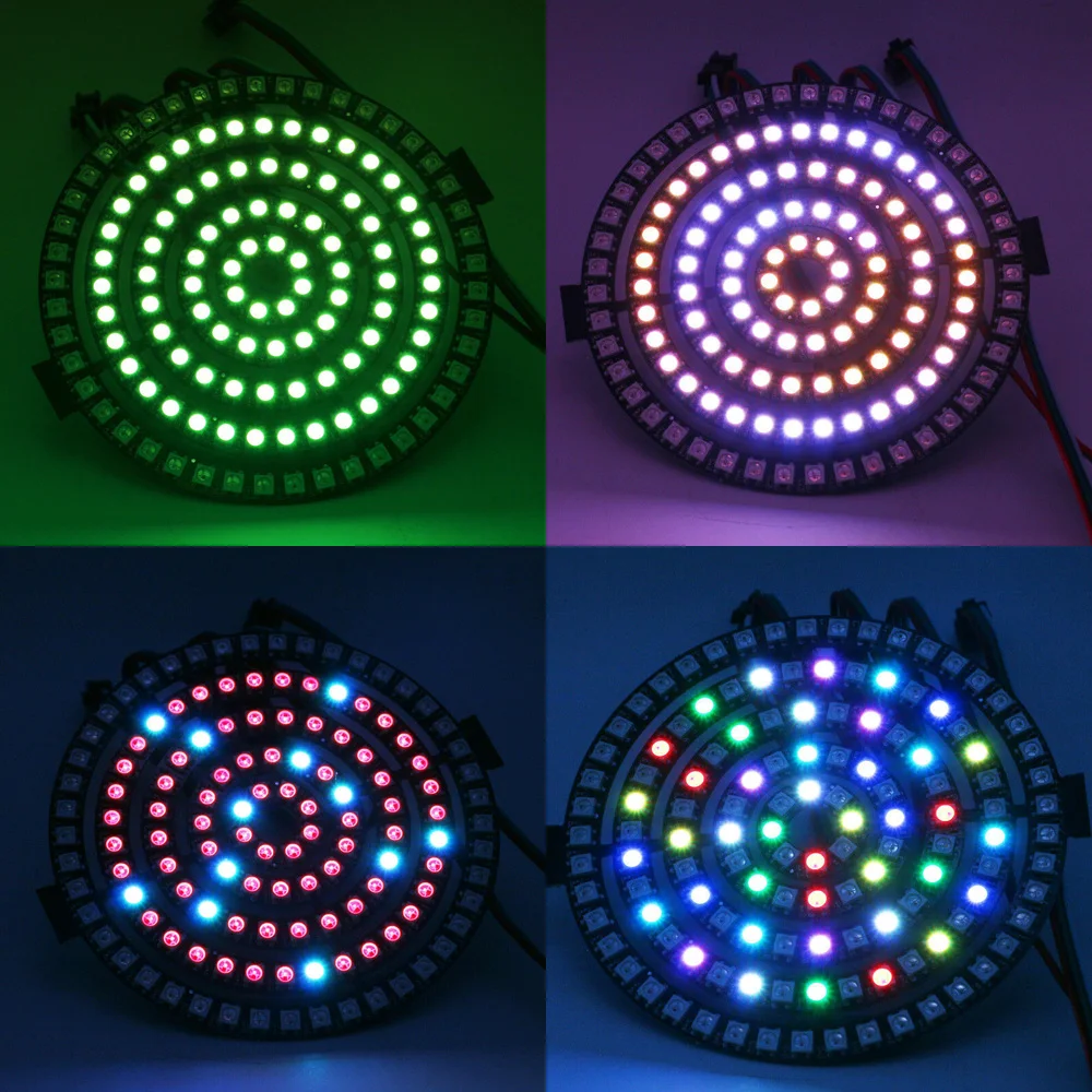 Адресуемое WS2812B Piexl Кольцо RGB LED освещение 8/16/24/35/45/128 светодиодов WS2812 SK6812 5050 кольцо