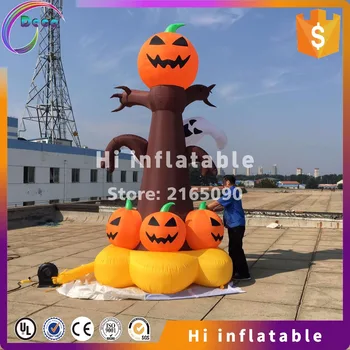 

4m high Halloween yard decoration Inflatable Ghost Tree With Pumpkin