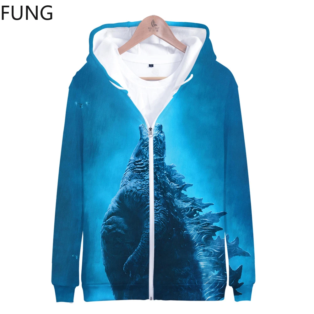 

Hot Movie Godzilla King of the Monsters Hoodies Sweatshirts Men/Women 3D Print Godzilla Streetwear Zipper Hoodie Sweatshirt