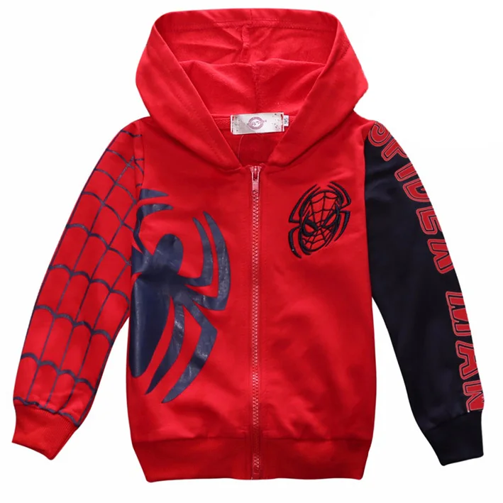 Куртка худи Человек-паук для малышей Одежда для маленьких мальчиков костюм для малышей куртка для новорожденных толстовки для детей спортивная одежда 2 года - Цвет: Red