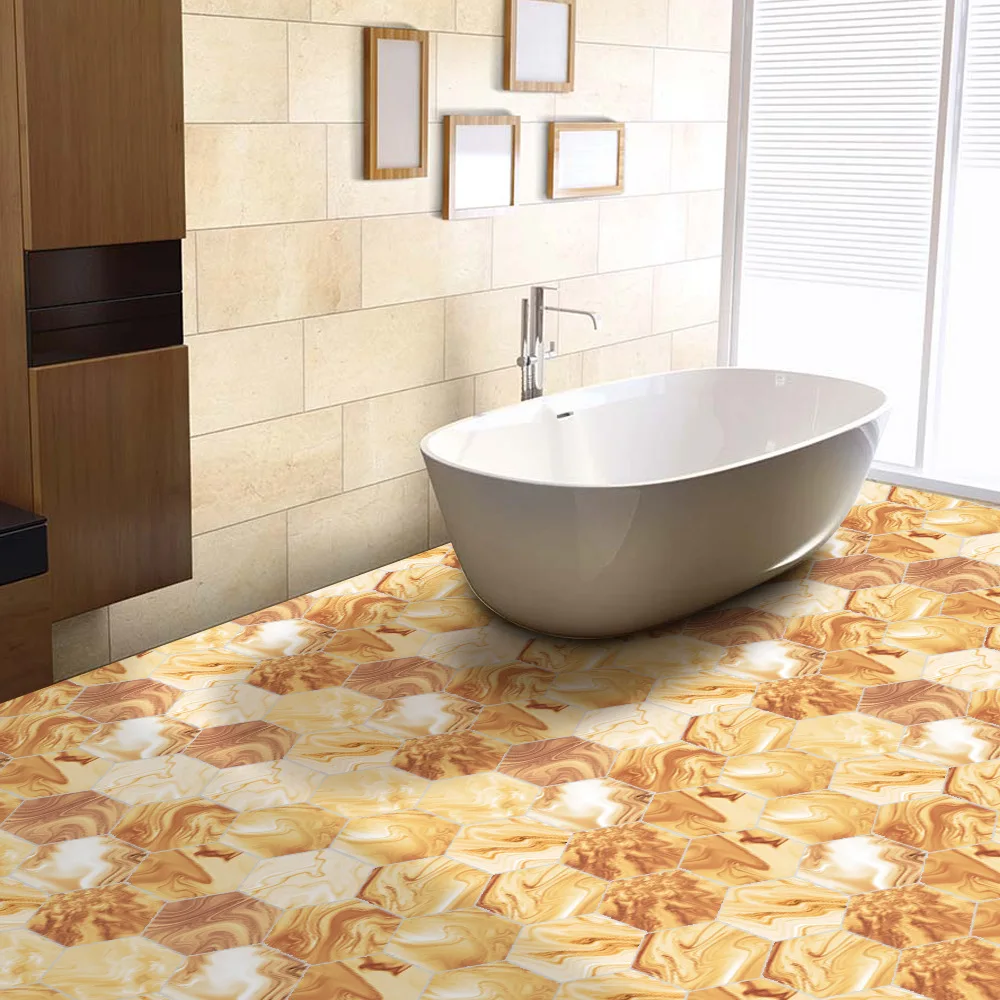 Funlife Waterproof Bathroom Floor Sticker Decor,Self Adhesive PVC Floor