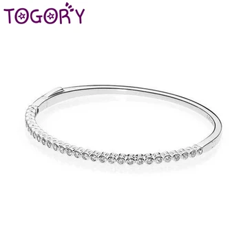 

TOGORY Fashion Silver Plated Fine Bracelet & Bangle Newest Pulseras Mujer Charm Bracelet For Women Bridal Wedding Jewelry