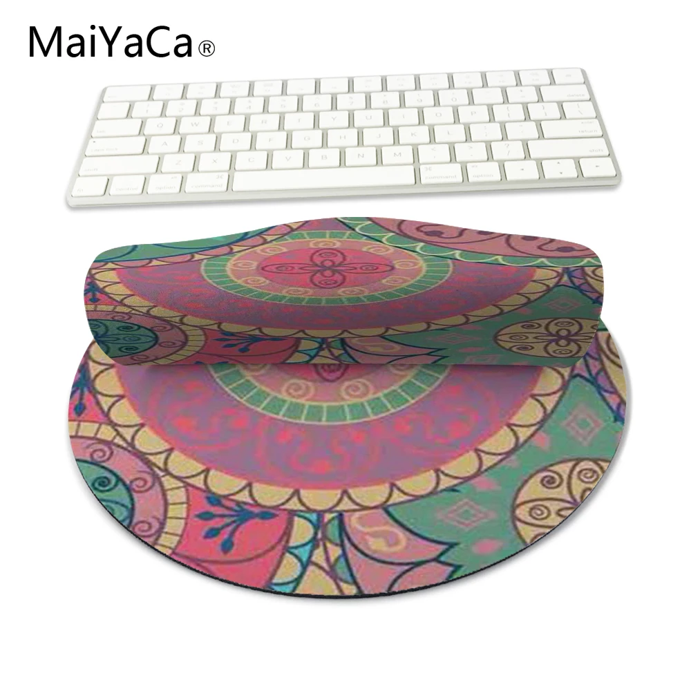 

Indigo MaiYaCa Florido Mandala New Small Size Rodada Mouse Pad Anti-Skid de Borracha Pad