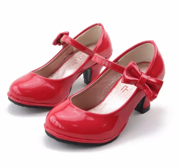 Г. обувь из искусственной кожи для девочек модная Праздничная танцевальная обувь для детей среднего возраста на высоком каблуке, разнопарая детская обувь принцессы