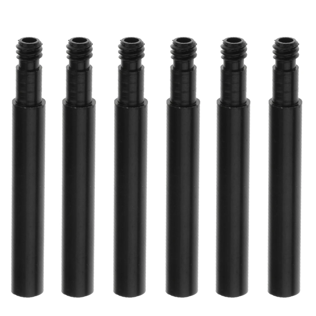 6pcs Aluminum Alloy Bike Tire Tyre Presta Valve Extensions Extender Cap 40mm Black Extensor de valvula Prolongateur de valve
