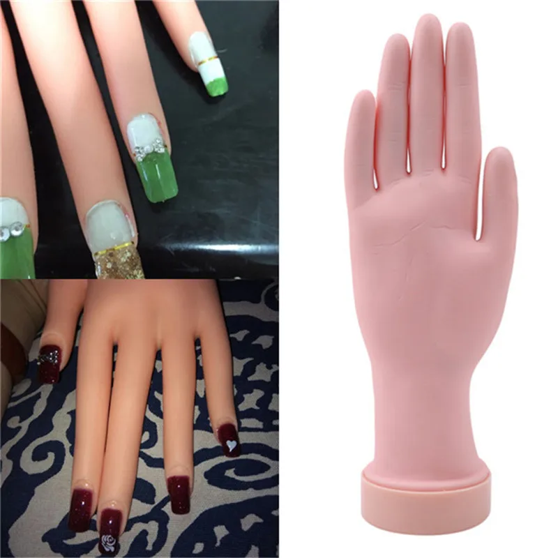 

1PC Nail Art Tools New Flexible Soft Plastic Flectional Mannequin Model Painting Practice Tool Nail Art Fake Hand For Training