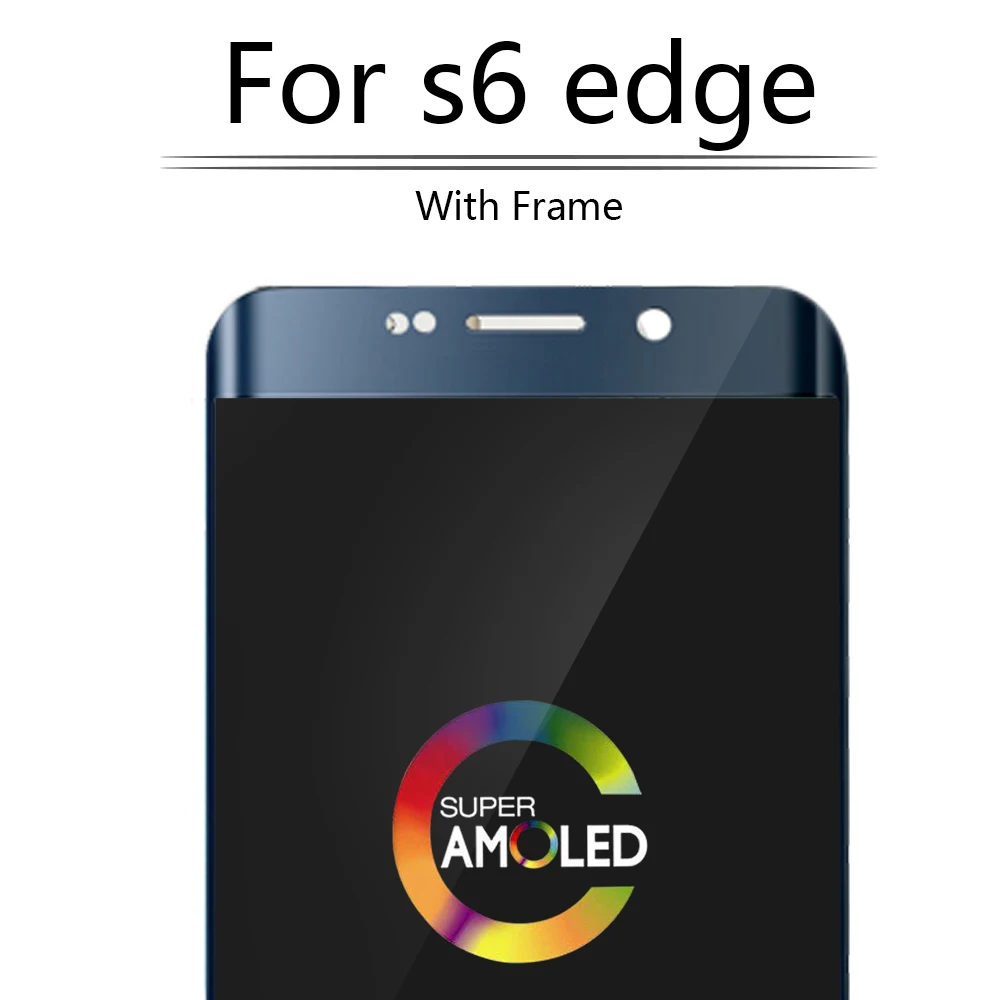 5," AMOLED для Samsung Galaxy S6 Edge G925F ЖК-дисплей с сенсорным экраном дигитайзер с рамкой для Samsung S6 Edge G925 G9250 lcd