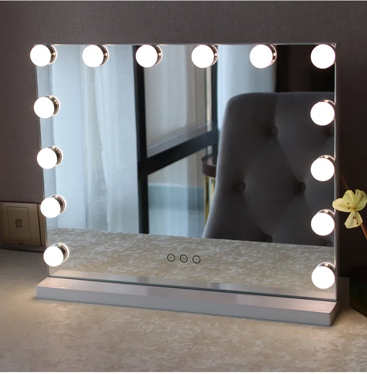 

Retail Frameless Vanity Mirror with Light Hollywood Makeup Lighted Mirror 3 color Light Cosmetic Mirror Adjustable Touch Screen