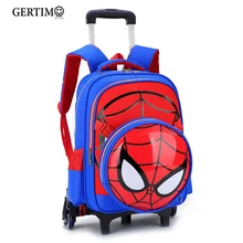 Children Spiderman Trolley School Bags Kids Backpacks With Wheel Trolley Luggage For Boys Backpack Escolar Backbag Schoolbag baijiawei trolley children school bags kids backpacks with wheel trolley luggage for girls and boys backpack schoolbag