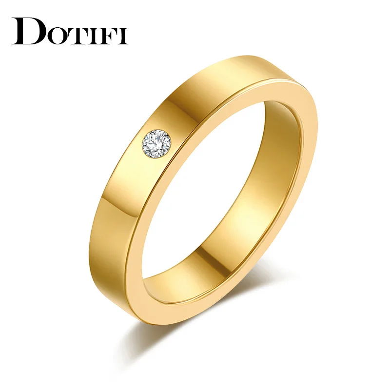 DOTIFI 316L кольца из нержавеющей стали для женщин циркония классические вечность любовь Обручальное кольцо ювелирные изделия