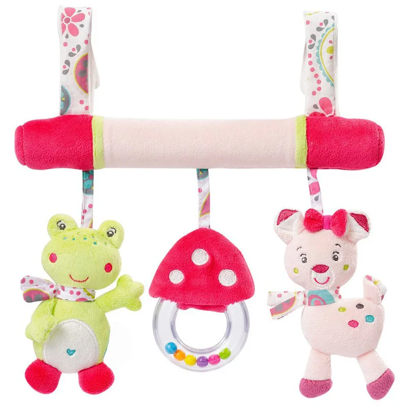 Мягкая детская кроватка кровать коляска игрушка спираль детские игрушки для новорожденных автомобильное сиденье обучающая погремушка детское полотенце развивающие игрушки - Цвет: Pink Stroller Toy