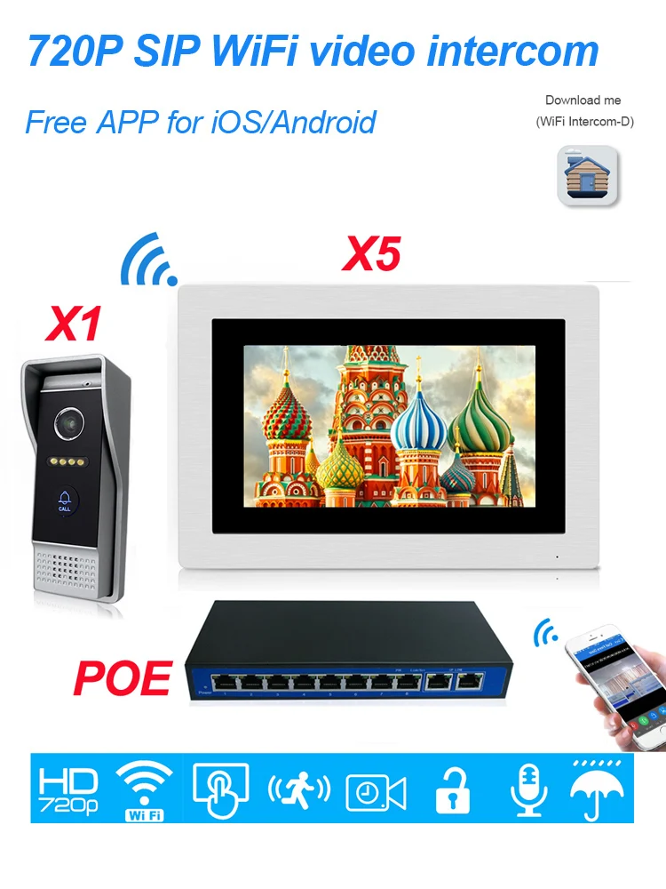 villa video door phone intercom 1-5