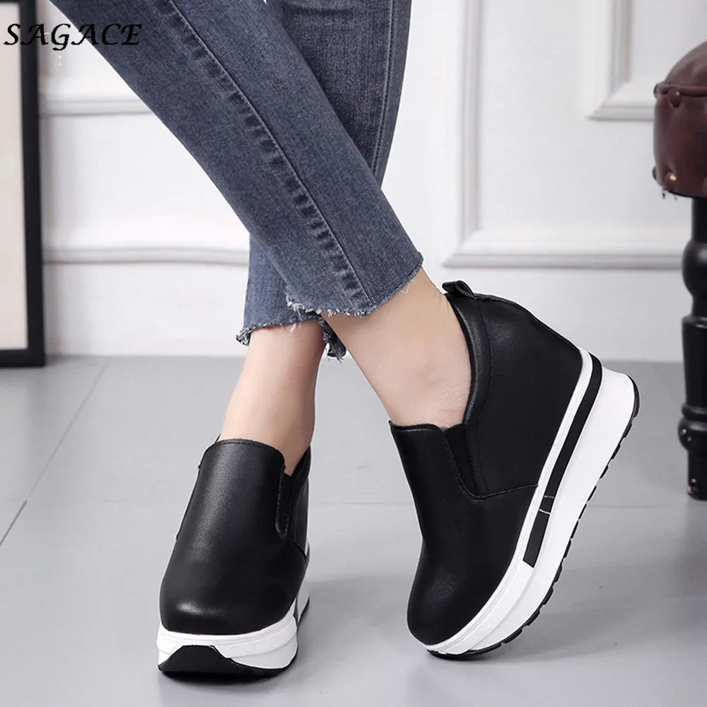 CAGACE shoes women Fashion Quality Women's Spring Flatform Shoes Solid Wild Round Toe Students Casual Shoes zapatos mujer