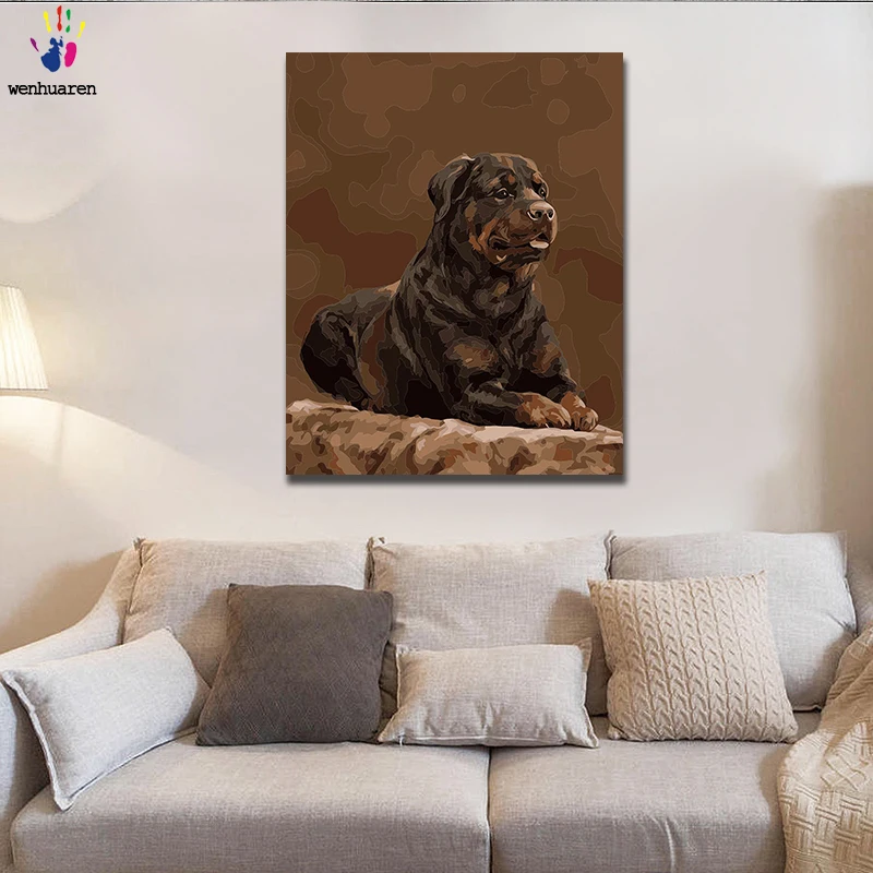 

DIY painted Lovely dog painting is a combination of number and toolkits with a frame of 40x50