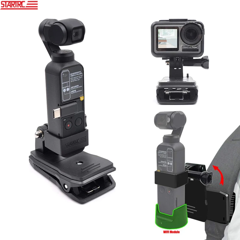 

STARTRC Osmo Pocket Mount Tripod Backpack Clip For DJI OSMO Pocket Accessories Compatible OSMO Pocket/OSMO Action Camera