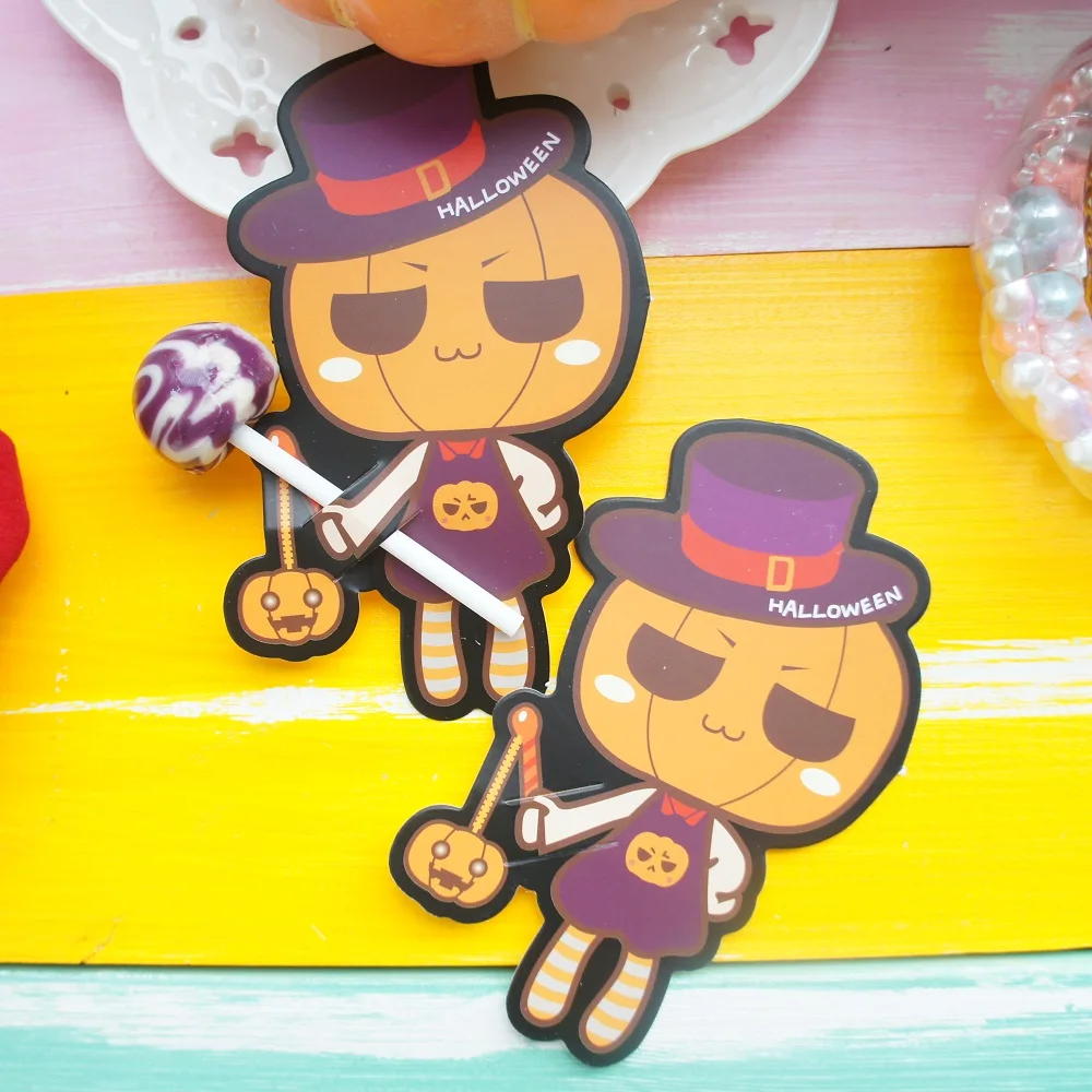 

50pcs lollipop cover MR gentleman pumpkin Halloween Trick or treat candy decorate children sweet gift packaging