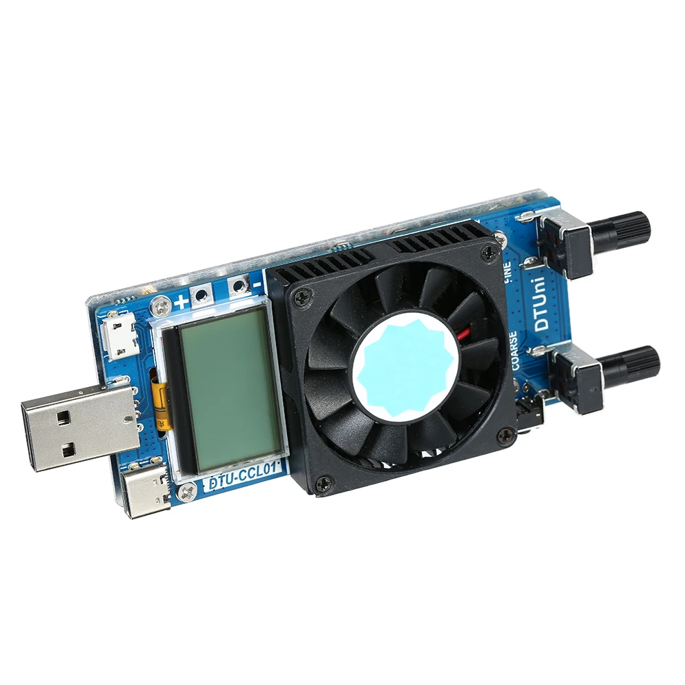 

3.6~3V LCD USB Electronic Load Tester Module Adjustable Constant Current Resistance Power Battery Tester with Cooling Fan 0.2~3A