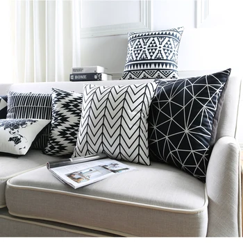 Geometic Throw Pillows Stripe Cushion Cover