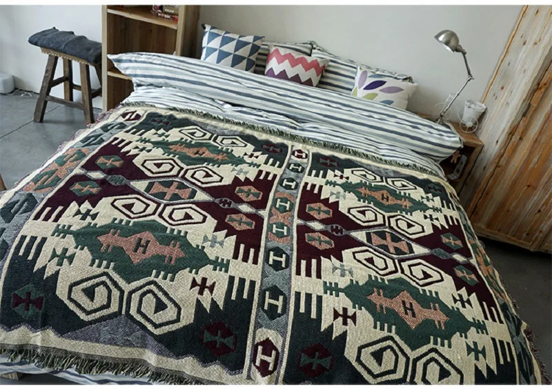 Тканое покрывало богемный стиль декоративный диван одеяла чехол для пианино постельные принадлежности для чистки ковров, для дома