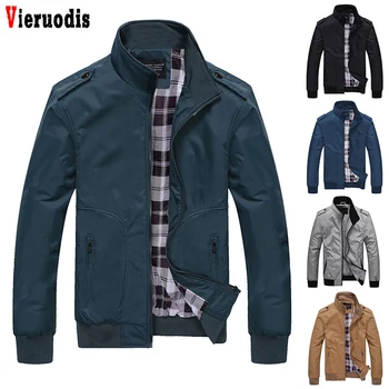 

Spring Autumn Mens Jackets Slim Jackets Male Bomber Jackets Casual Coats Solid Color Mens Sportswear Stand Collar plus size 4XL