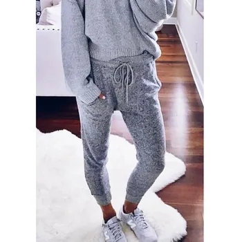 

Summer Fashion Slim Tracksuit Womens Sport Gym Pants Lace Up Casual High Waist Ladies Pants Trouser Lot