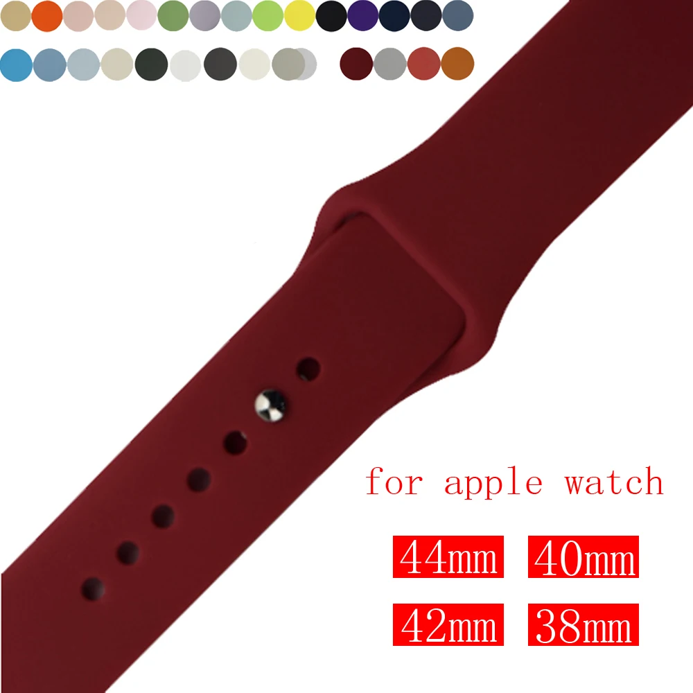 

Silicone strap For Apple Watch band 42mm 38mm iWatch 4 band 44mm 40mm sport bracelet watchband for Apple watch 3 2 1 42/38 mm