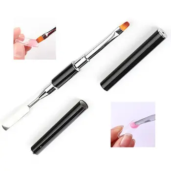 

1Pc 2 in 1 UV Gel Nail Brush Dual-ended Slice Shape PolyGel Brush Tool For Acrylic UV Nail Tips Extension & Building NB-001