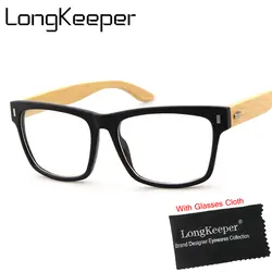 LongKeeper оригинальный Бамбук очки Мода Для мужчин Для женщин деревянный зеркало солнцезащитные очки Винтаж деревянные очки кадр прозрачными