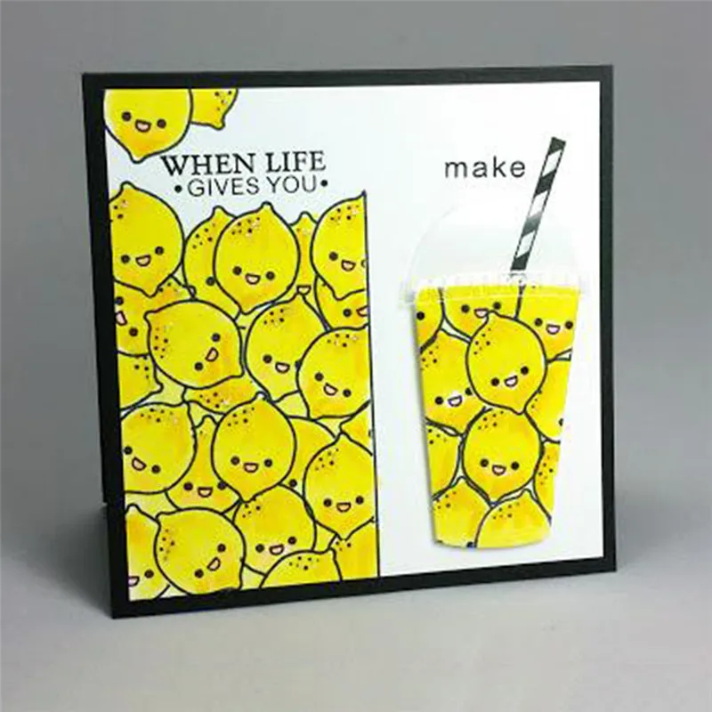 

Naifumodo 61*103mm Cup and Lemon Metal Cutting Dies Scrapbooking for Card Making DIY Embossing Cuts Dies Craft