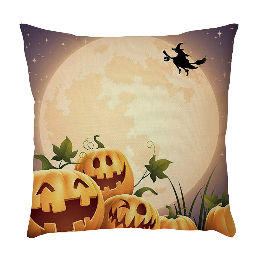Buy 2018 Halloween Linen Throw Pillow Case Cushion