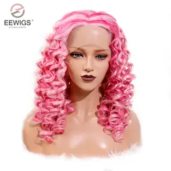 EEWIGS Плетеный парик блондинка синтетический парик фронта шнурка шелковистые прямые 180% Плотность Безглютеновые термостойкие волосы парики
