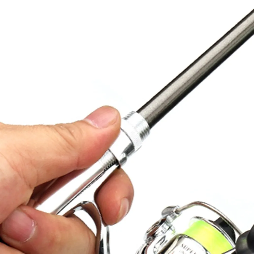 Vara de Pesca Pólo de Pesca com Carretel Carretel de Pesca de Metal Portátil tipo Caneta Pesca ao ar Mini Telescópica de Pesca de Metal Livre Enfrentar Acessórios 9 Esporte e Lazer